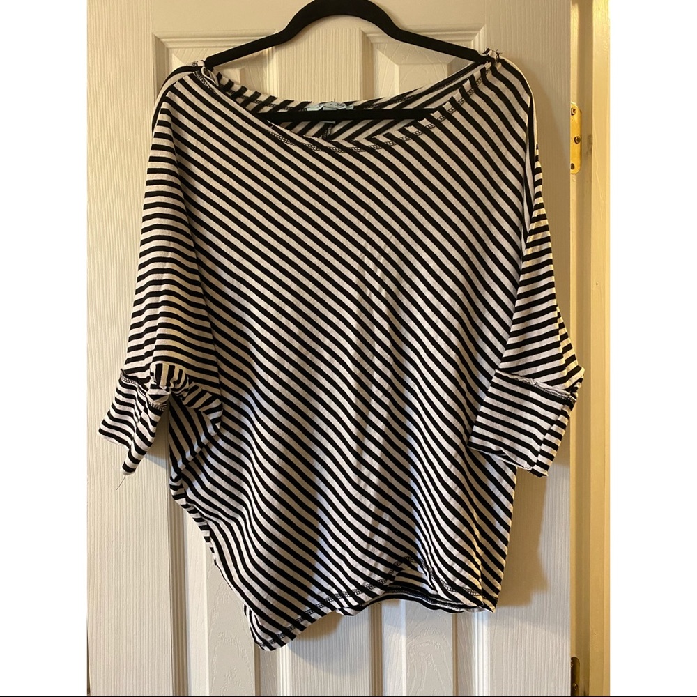 Black and white striped top